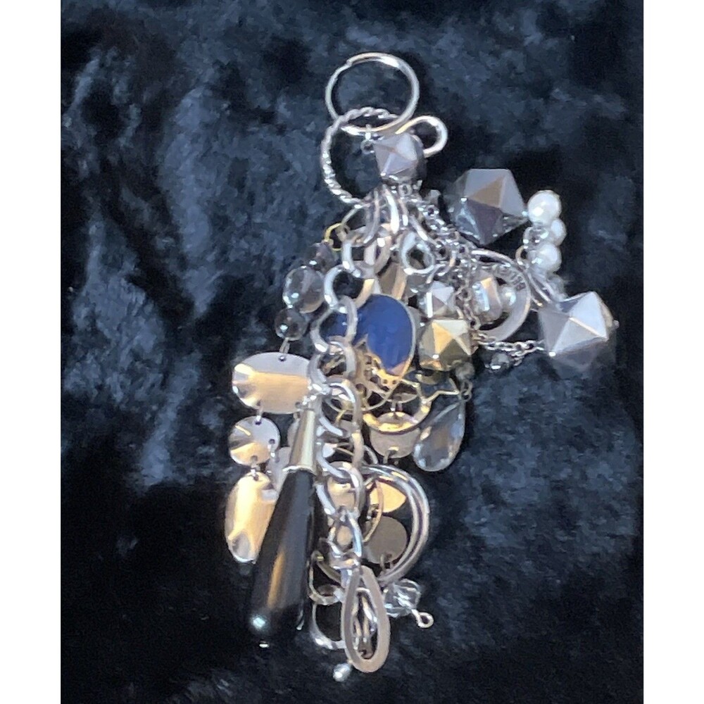 Silver Tone Bag Charm Key Chain Vintage Jewels Armani Exchange Tag